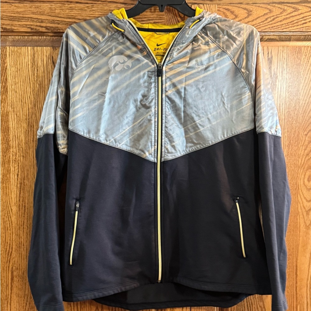 Nike Women’s Silver and Black Performance Jacket Iowa Hawkeye